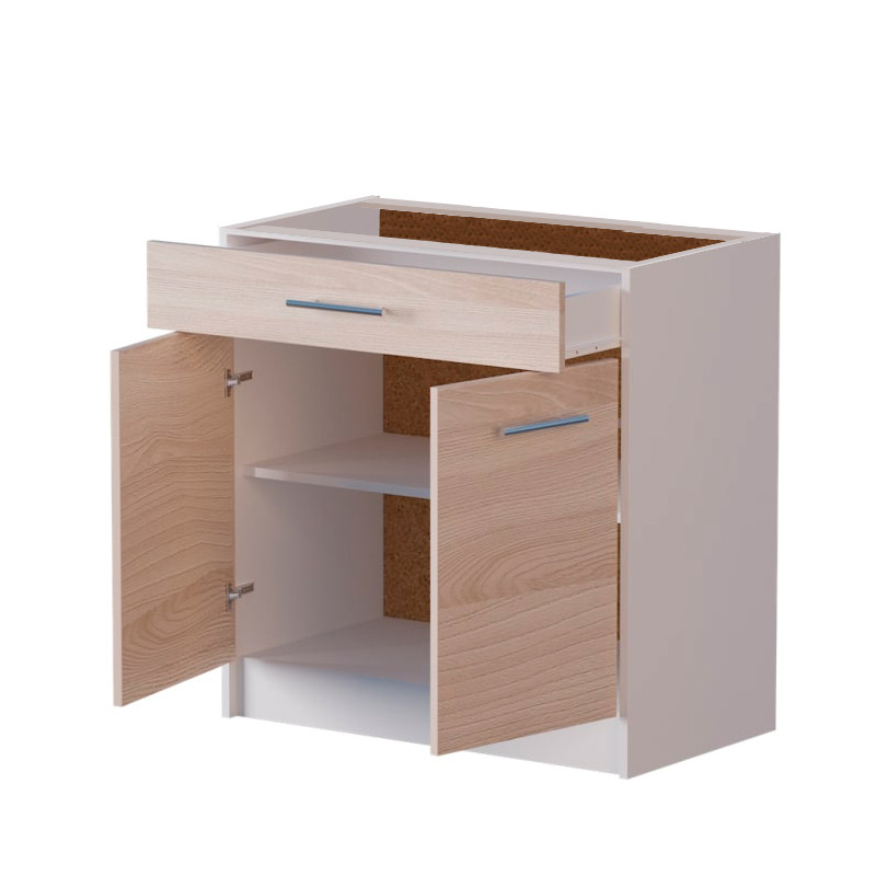 Кухонный модуль нижний с шухлядой Эверест Эко 800 ясень шимо светлый/белый (без столешницы) 80х46х82 см (DTM-2841) Львов - изображение 2