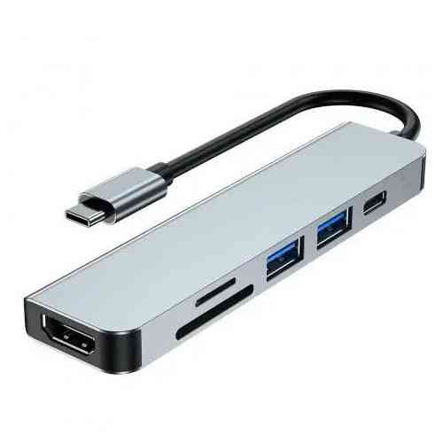 USB 3.1 Type-C хаб розгалужувач з 2x USB 3.0, HDMI, кардрідер, PD, металевий корпус Київ