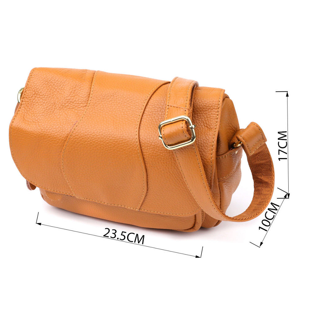 Вместительная повседневная сумка из натуральной кожи для женщин Vintage 22968 Рыжий Киев - изображение 3