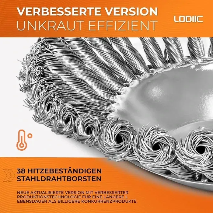 Дротяна щітка LODIIC для мотокоси 25,4 мм, насадка для бензинових тримерів, видалення бур’янів, корщітка, крацовка Київ - фото 3