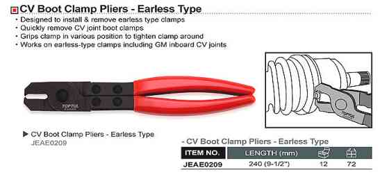 Кліщі для хомутів ШРУСа TOPTUL JEAE0209 Одеса