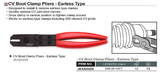Кліщі для хомутів ШРУСа TOPTUL JEAE0209 Одеса - фото 2