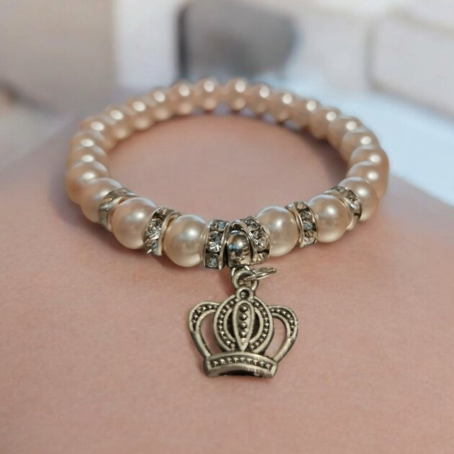 Жіночий браслет біжутерія на руку на гумці міцний модний стильний новий білий червоний намиста під перли Одеса - фото 5