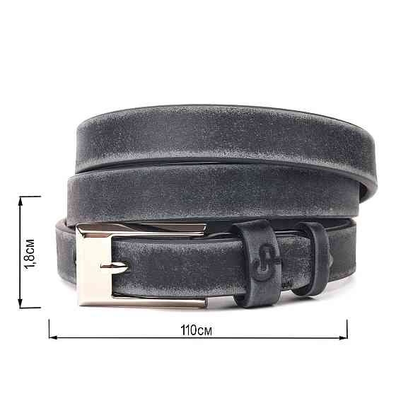 Женский ремень из натуральной кожи в винтажном стиле Grande Pelle 21444 Черный Киев