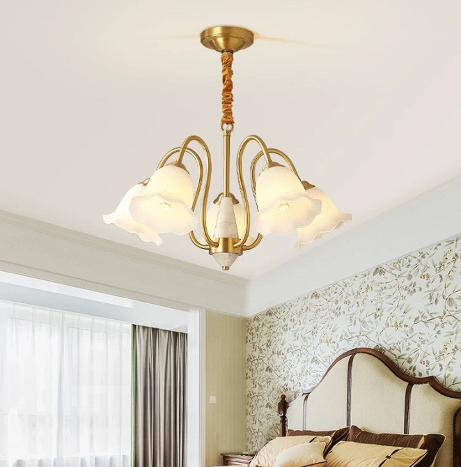 Люстра светодиодная потолочная 5029 Золотистый (5 плафонов) Винница - изображение 1