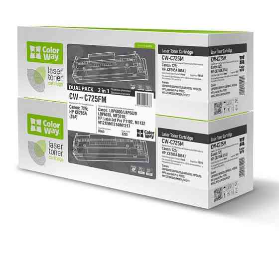 Картридж CW (CW-C725FM) Canon LBP-6000/6020/MF3010 Black (CE285A/Canon 725) Dual Pack ( Black ) Харків