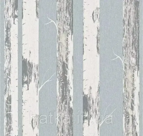 Шпалери вінілові на флізеліні Rasch Clasik 0,53х10 дерева берези сірі білі на сіро-блакитному Київ