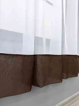Гардина арка на кухню VR-Textil № 110к белый с венге 280х170 см (52-1229) Киев