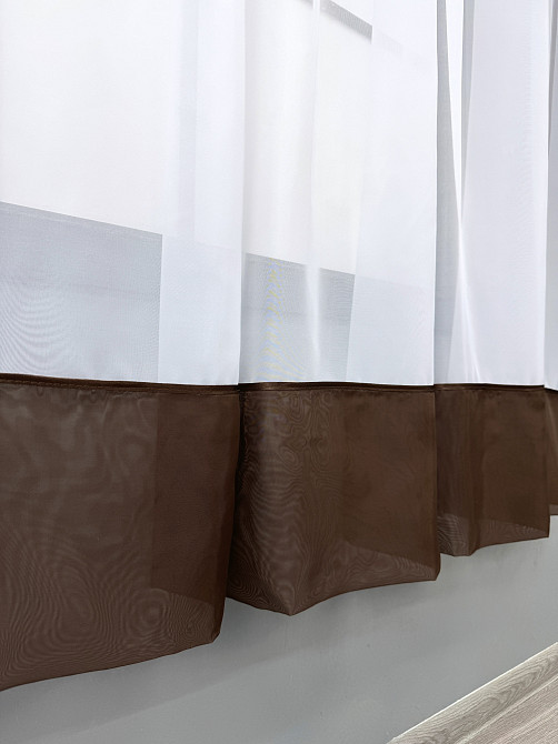 Гардина арка на кухню VR-Textil № 110к білий з венге 280х170 см (52-1229) Київ - фото 6