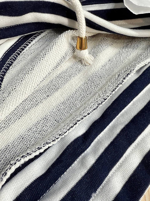 Свитшот женский KEYYMOD 34007 с воротником в полоску оверсайз темно синий, темно-синий, M Киев - изображение 17