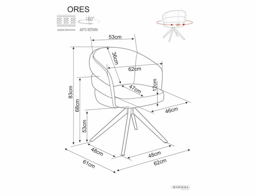 Стілець ORES чорний каркас/беж TAP.250 Днепр - изображение 5
