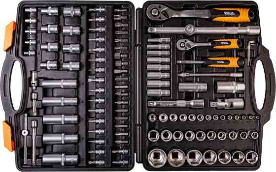 Набір насадок торцевих MASTERTOOL PROFI CrV 1/4"-1/2" тріскачка 72Т 111 шт. кейс 78-5111 Рівне