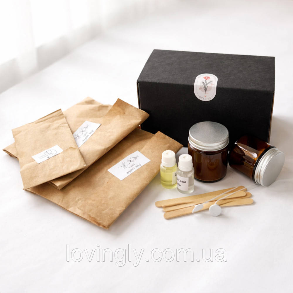 Набір для створення двох натуральних аромасвічок у скляних колбах Ірпінь - фото 2