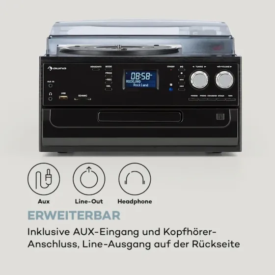 Стереосистема с виниловым проигрывателем в стиле ретро Auna Oakland DAB из Германии Днепр