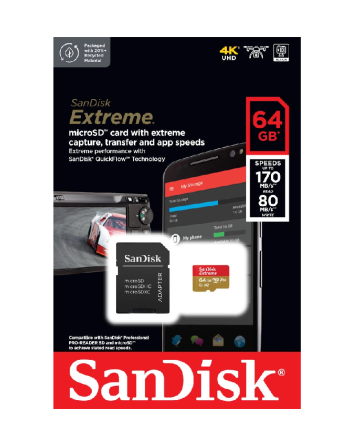 Карта пам'яті MicroSDXC SanDisk Extreme A2 64Gb class 10 V30 SDSQXAH-064G-GN6MA Одеса