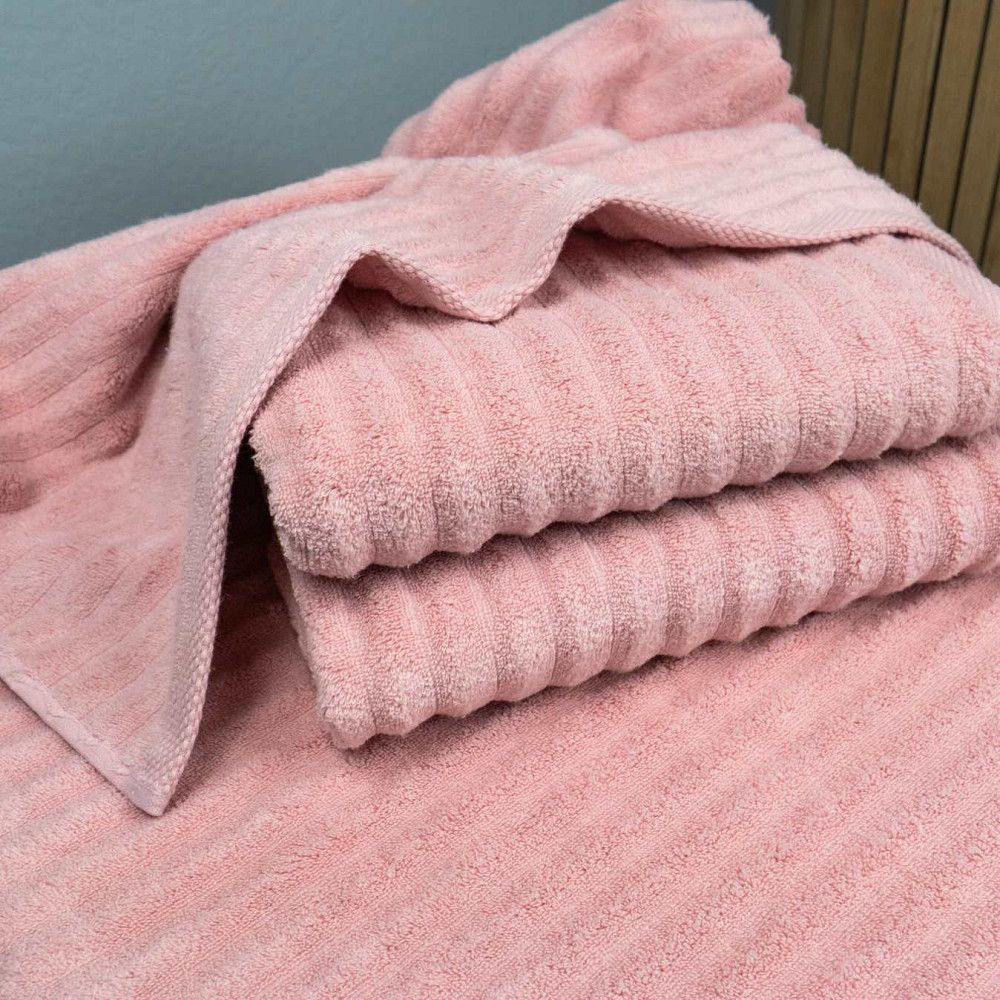 Набор махровых полотенец Зеро Твист 3шт GM Textile 40x70см, 50x90см, 70x140см 550г/м2 (Розовый) Сумы - изображение 3