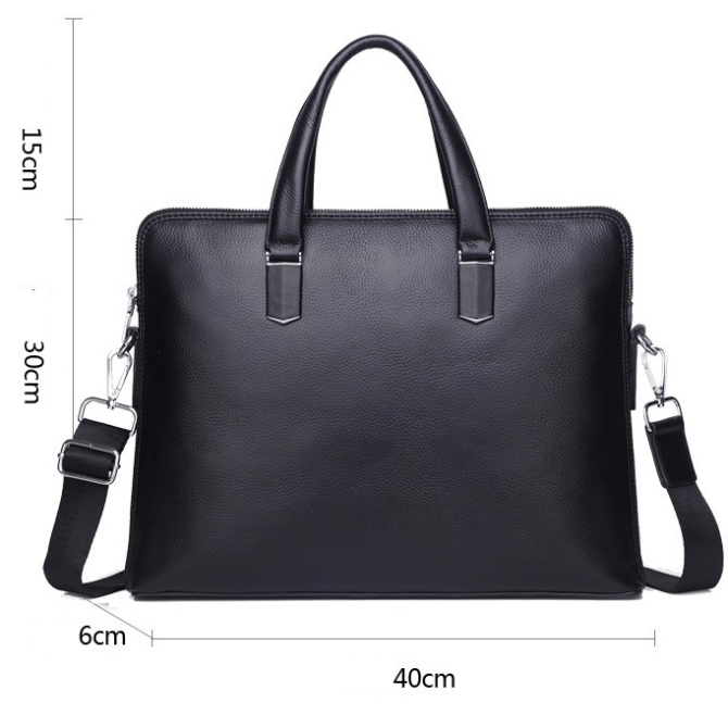 Кожаная мужская деловая сумка-портфель портфель для ноутбука черный Tiding Bag 64028 Каменское - изображение 10