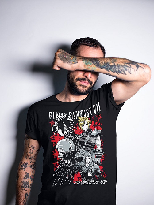 Футболка для мальчика аниме Финал Фантасй Вии Ребиртх оверсайз (рост от 165 до 180 ) Черний AnimeJ0380m Днепр - изображение 2