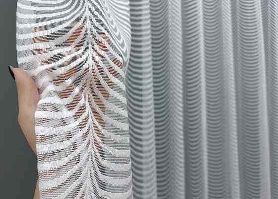 Тюль жакардова колір білий 1229т Київ