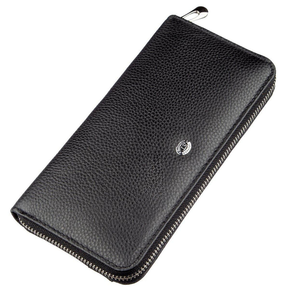 Жіночий шкіряний клатч на блискавці чорний (ST Leather) Київ - фото 14