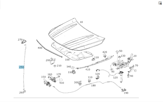Mercedes-Benz  A2468870072 Опора капота сталева CLA Shooting Brake X117 CLA C117 GLA X156 A-class W176 B-class W242 B-class W246 Одеса