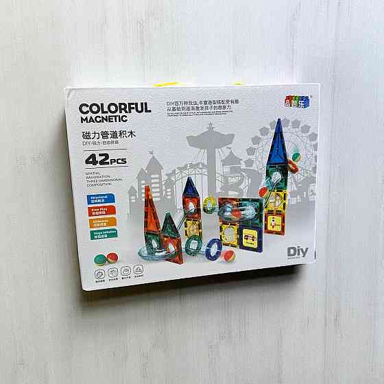 Дитячий магнітний конструктор Colorful Magnetic 3D набір гірки 42 деталі ( 25799 ) Харьков