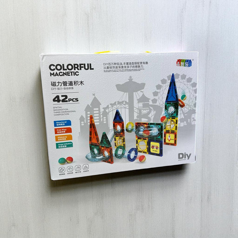 Дитячий магнітний конструктор Colorful Magnetic 3D набір гірки 42 деталі ( 25799 ) Харьков - изображение 5