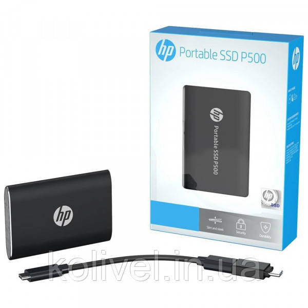 SSD external, USB 3.1 Gen2 Type-C 500Gb, HP P500, TLC, Black, чорний, Retail (7NL53AA) Київ - фото 4