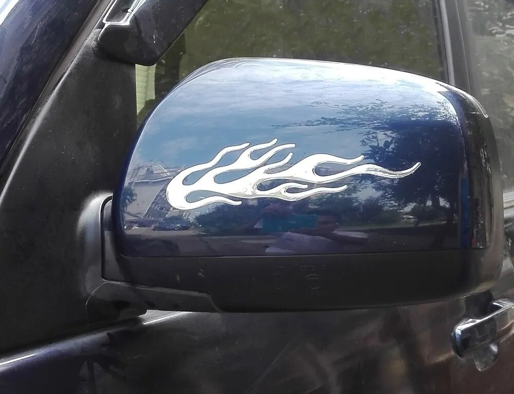 Наклейка Огонь Серебро на авто-мото выпуклая Київ - фото 5