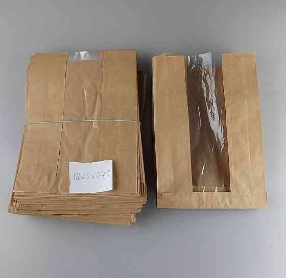 Пакет паперовий з вікном 18*27,5 див. коричневий 1000 шт. Харків