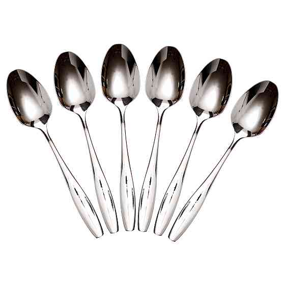Набір столових ложок 6 штук з нержавіючої сталі 20 (см) Срібло HP-8-17 Коломия