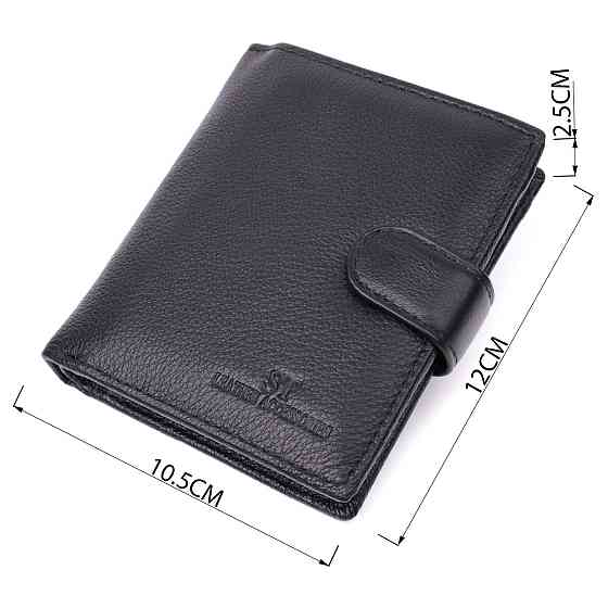 Вертикальный мужской бумажник из натуральной кожи ST Leather 22479 Черный Киев