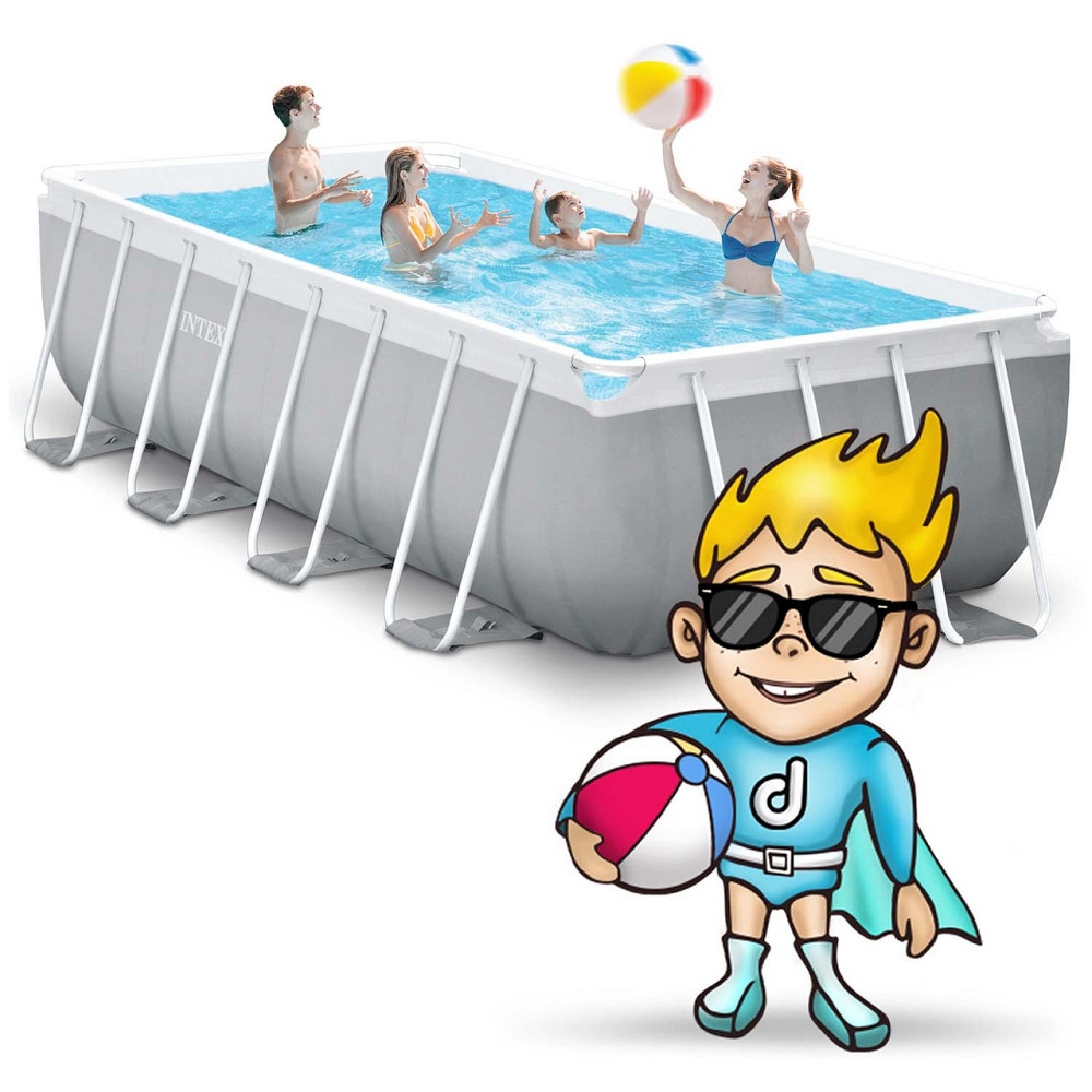 Басейн каркасний прямокутний 21в1 INTEX 26792, 488 x 244 x 107 см + машина для створення бульбашок Київ - фото 2