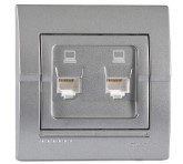 DERIY темно-сірий металік Розетка внутрішня 2-а комп'ютерна Лезард Житомир - изображение 1
