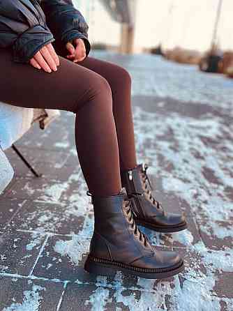 Edan Instruments Черевики жіночі EDAN коричневі шкіра натуральна зима высота 16 см размер 36-40 Коломия