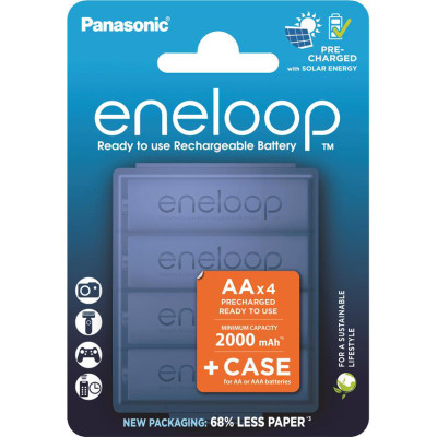 Акумулятор Panasonic AA Eneloop 2000mAh NI-MH * 4 + Сase (BK-3MCDEC4CP) Вінниця - фото 1