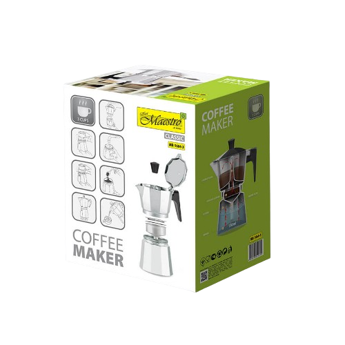 Кавоварка гейзерна 150мл (3 порції) алюмінієва MR-1666-3 Espresso Moka Maestro Житомир - изображение 4