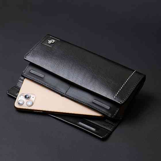 Борсетка елітна шкіряна GRANDE PELLE 11277 Чорна Київ