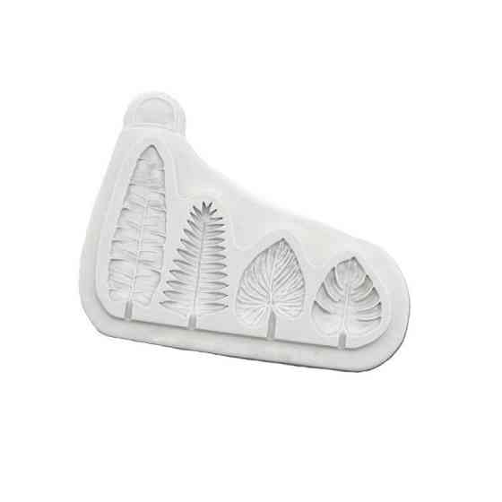 Силиконовый молд Листья 9 на 6 см серый Киев