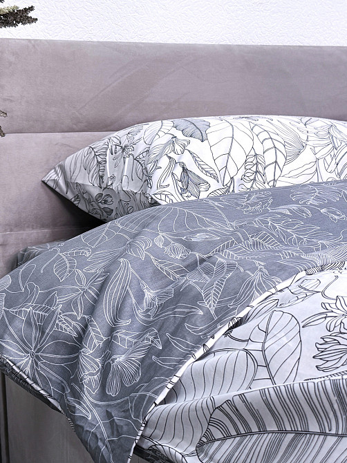 Ecotton Комплект постільної білизни Ecotton полуторний 150х215 см сатин двосторонній білий (рис Коломия - фото 1