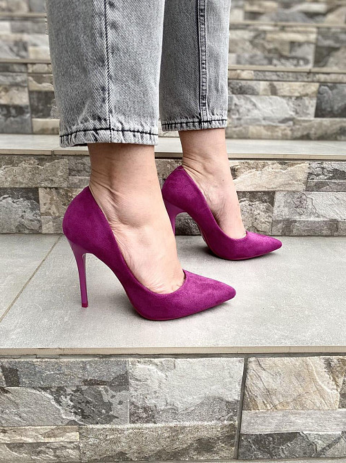 Comer Туфлі жіночі COMER фіолетовий еко-замша каблук 11см розмір 35-39 (AH-3) Коломия - фото 4