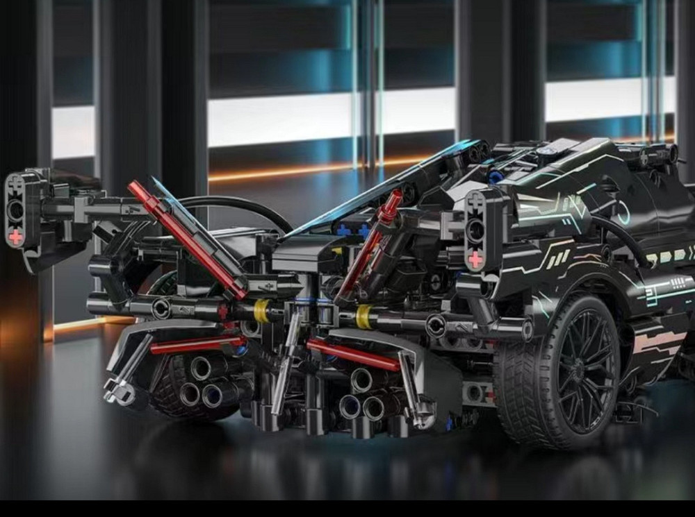 Конструктор спорткар на радиоуправлении Technic Supercar 1:14 с моторами и подсветкой 1148 деталей черный Киев - изображение 4