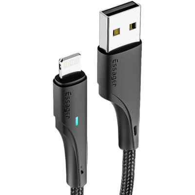 Дата кабель USB 2.0 AM to Lightning 0.25m 2.4A black Essager (EXCL-LSB01) Вінниця - фото 1