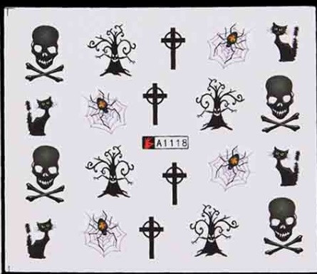 Наклейки Хэллоуин на ногти 5 на 6 см черный Киев - изображение 1