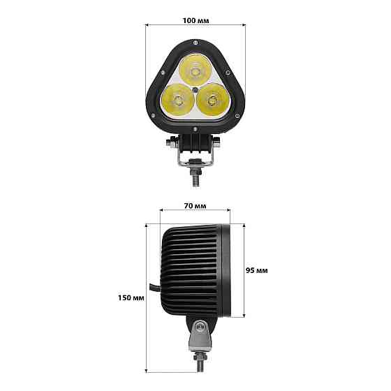 Комплект світлодіодних LED фар JR-35W CREE chip направлене світло трикутна (SPOT+FLOOD) 12/24V Харків