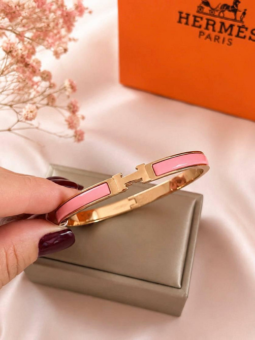 Браслет Hermes нежный розовый цвет / в позолоте 18К Одесса - изображение 13