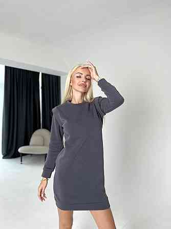 Теплое женское платье спортивное Cassie батал 50-52, Графит Киев