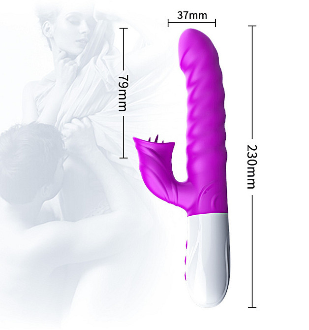 Вибратор для двойной стимуляции Silicon, Vibrator 7 Function and Heating Mode, PURPLE Sex Aura Киев - изображение 6