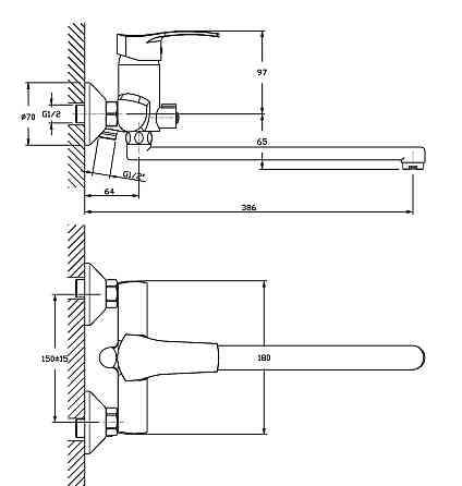 Змішувач для ванни Haiba Onix 006   ( HB0320 ) 30393 Харків