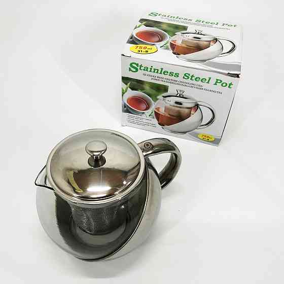 Скляний чайник з фільтром для заварювання чаю UNIQUE UN-1162 0.75 л, Красиві заварники для чаю PU-47 Львів